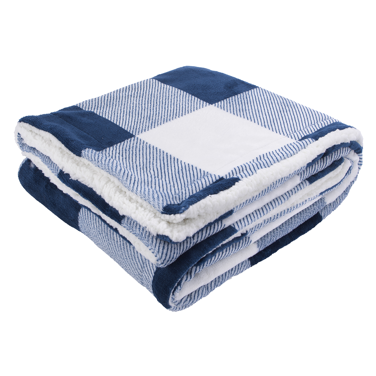 Microfiber Plaid Sherpa Blanket 37